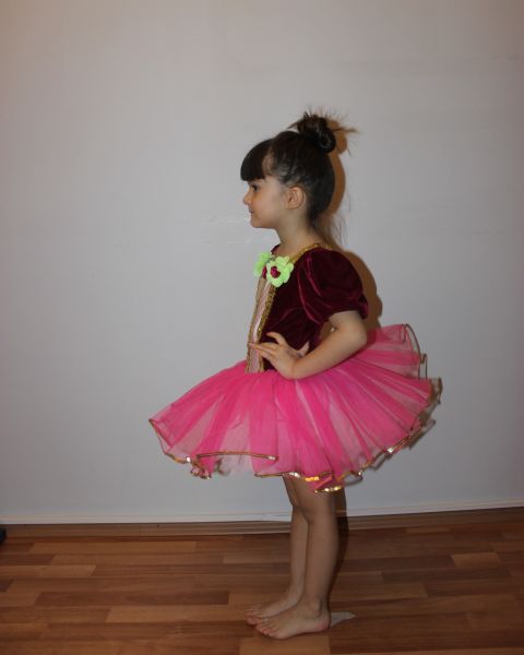 Ayce Kostüm - Çiçekli Pembe Tütü - T04