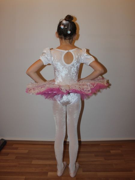 AYCE KOSTÜM - BEYAZ PEMBE KADİFE PRENSES TÜTÜ - T23