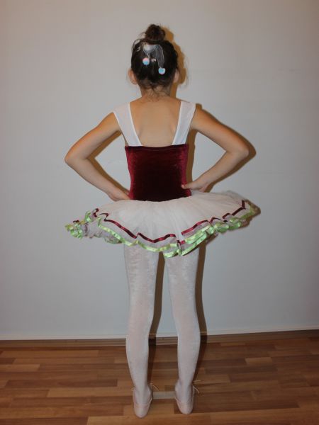 AYCE KOSTÜM - ŞERİTLİ BORDO KADİFE TÜTÜ - T46