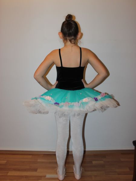 Ayce Kostüm - Çiçekli Mor Mavi Tütü - T63