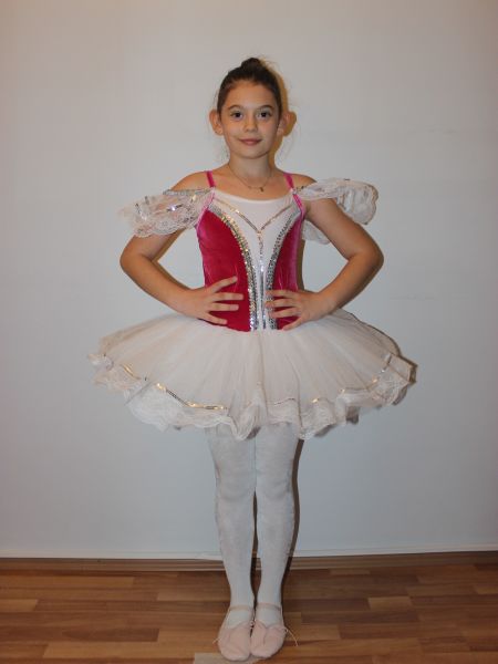 Ayce Kostüm - Pembe Beyaz Pullu Tütü - T68