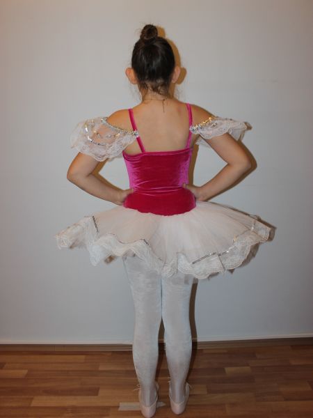 Ayce Kostüm - Pembe Beyaz Pullu Tütü - T68