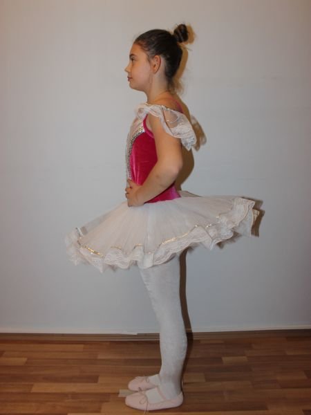 Ayce Kostüm - Pembe Beyaz Pullu Tütü - T68