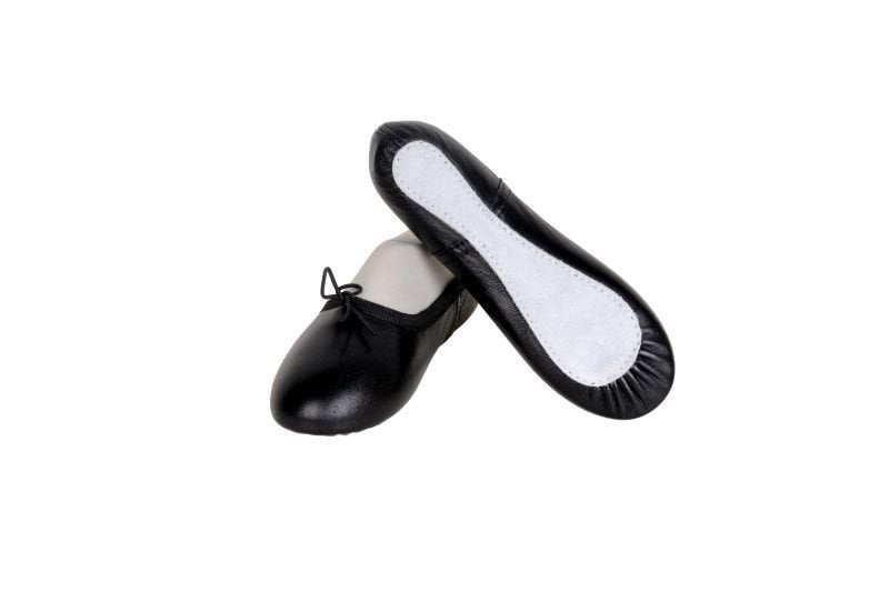 Ayce Kostüm - SİYAH DERİ BALE AYAKKABISI PATİĞİ P03
